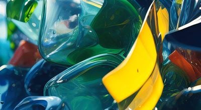 Colorful plastic pieces