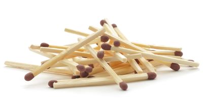 Stack of safety matches, a main application for our potassium chlorate products. 